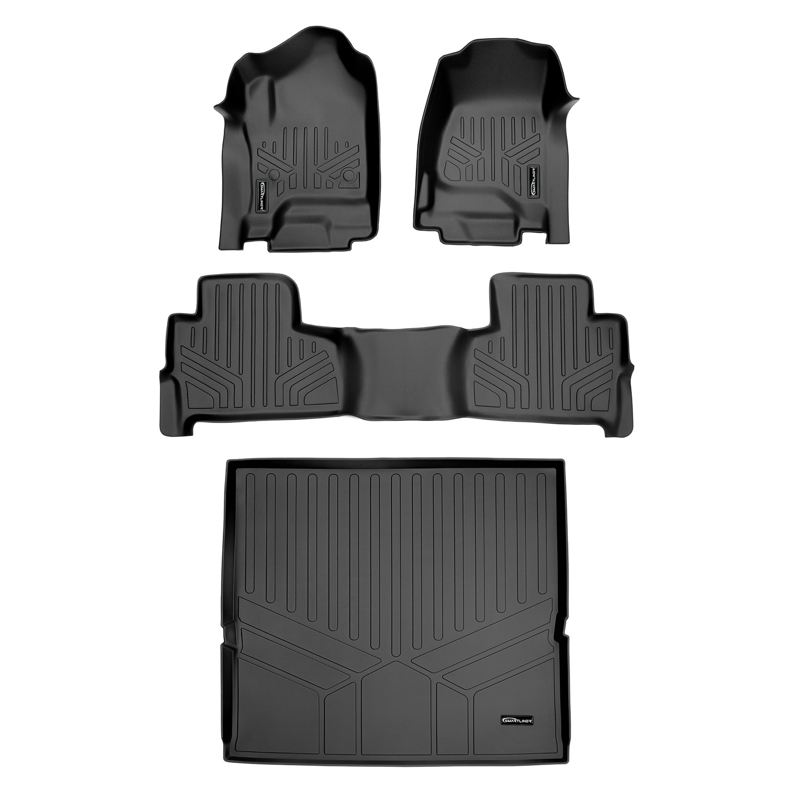 SMARTLINER Custom Fit Floor Liners For 2015-2020 Chevy Tahoe / GMC Yukon With 2nd Row Bucket Seats
