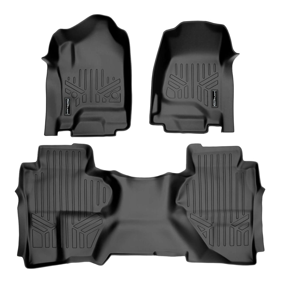 2014-2018 Chevrolet Silverado 1500 Floor Liners|Double Cab Models (Does NOT provide over-the-hump coverage. Fits CARPET models. Not 4x4 Shifters - No E-Assist Models)|SMARTLINER
