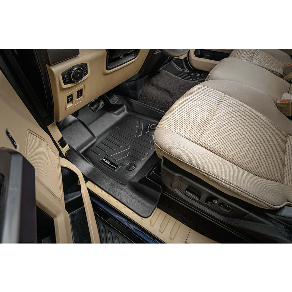 SmartCoverage™ Custom Fit Floor Liners For 2015-2024 Ford F-150 with 1st Row Bucket Seats & OEM 2nd Row Under Seat Storage