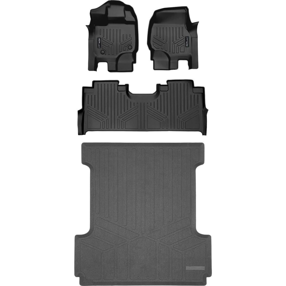 SmartCoverage™ Custom Fit Floor Liners For 2015-2024 Ford F-150 with 1st Row Bucket Seats & OEM 2nd Row Under Seat Storage