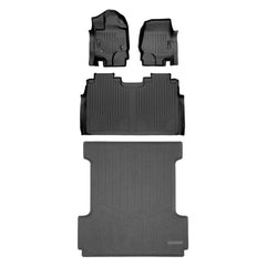SmartCoverageâ„¢ Custom Fit Floor Liners For 2015-2024 Ford F-150 SuperCrew Cab with 1st Row Bucket Seats (Vinyl Flooring)