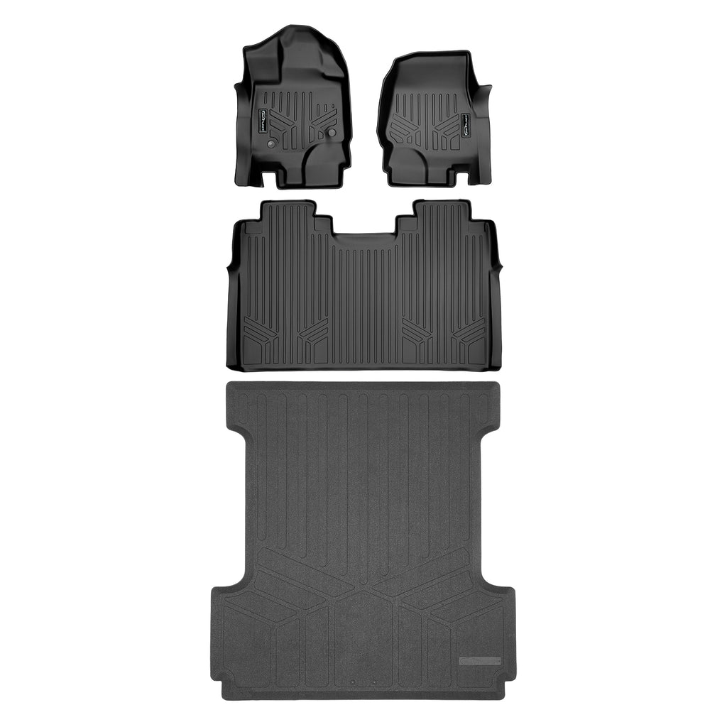 SMARTLINER Custom Fit Floor Liners For 2015-2024 Ford F-150 SuperCrew Cab with 1st Row Bench Seat (No OTH and no 2nd Row Underseat Storage)