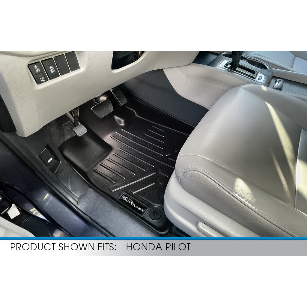 SMARTLINER Custom Fit Floor Liners For 2016-2022 Honda Pilot (8 Passenger Model)