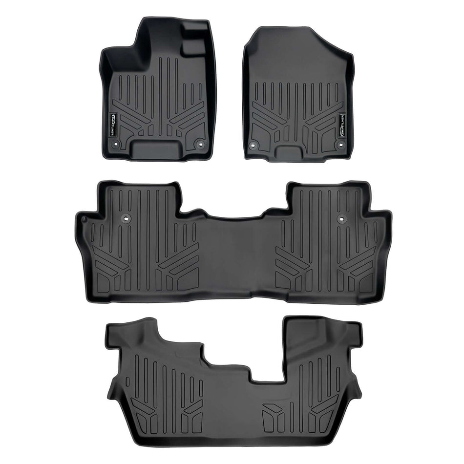 SMARTLINER 2016-2022 Honda Pilot Floor Liners (8 Passenger) – 1st row, 2nd row & 3rd row liners