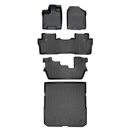 Smart Liner USA Motor Vehicle Interior Fittings Black / 3 Row Floor Mat Liner Set & Cargo Liner Behind the 2nd Row SMARTLINER Custom Fit Floor Liners For 2016-2022 Honda Pilot (8 Passenger Model)