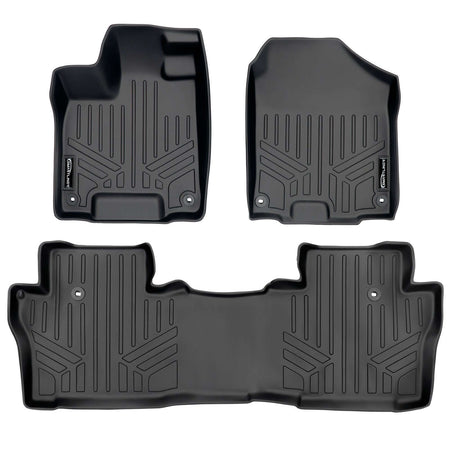 Smart Liner USA Motor Vehicle Interior Fittings Black / 2 Row Floor Mat Liner Set SMARTLINER Custom Fit Floor Liners For 2016-2022 Honda Pilot (7 Passenger Model)
