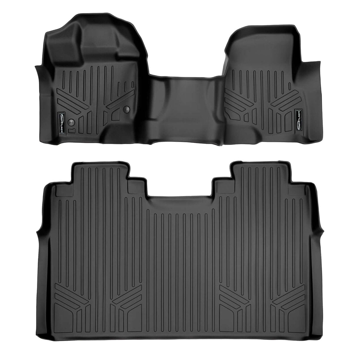 Smart Liner USA Motor Vehicle Interior Fittings Black / 2 Row Floor Mat Liner Set SmartCoverageâ„¢ Custom Fit Floor Liners For 2015-2025 Ford F-150 SuperCrew Cab with 1st Row Bench Seat No 2nd Row Underseat Storage