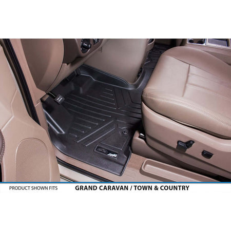 Smart Liner USA Motor Vehicle Interior Fittings Smart Trimâ„¢ Custom Fit Floor Liners For 2013-2020 Dodge Grand Caravan with 2nd Row Bucket Seats and no Super Console