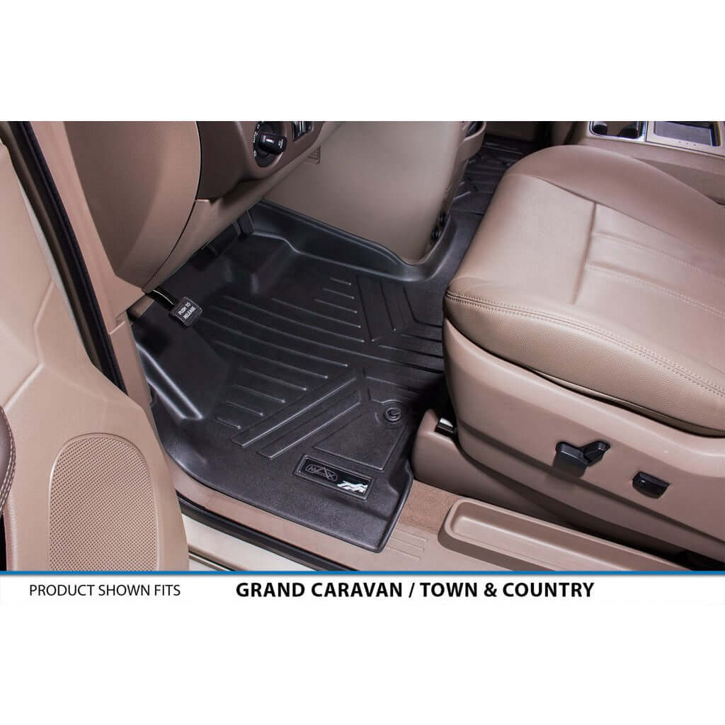 Smart Liner USA Motor Vehicle Interior Fittings Smart Trimâ„¢ Custom Fit Floor Liners For 2013-2020 Dodge Grand Caravan with 2nd Row Bucket Seats and no Super Console
