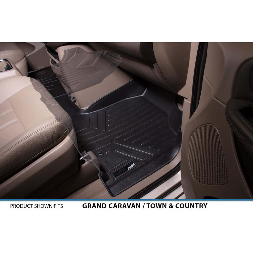 Smart Liner USA Motor Vehicle Interior Fittings Smart Trimâ„¢ Custom Fit Floor Liners For 2013-2020 Dodge Grand Caravan with 2nd Row Bucket Seats and no Super Console