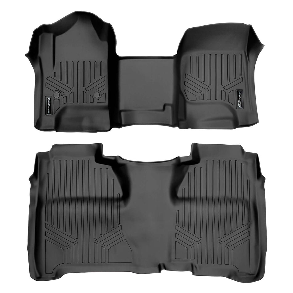 2015-2019 Chevrolet Silverado 3500 HD Floor Liners|Crew Cab Models (Provides over-the-hump coverage. Only fits carpet models. Fits bench seat models. 2nd row full coverage. Not 4x4 Shifters - No E-Assist Models)|SMARTLINER