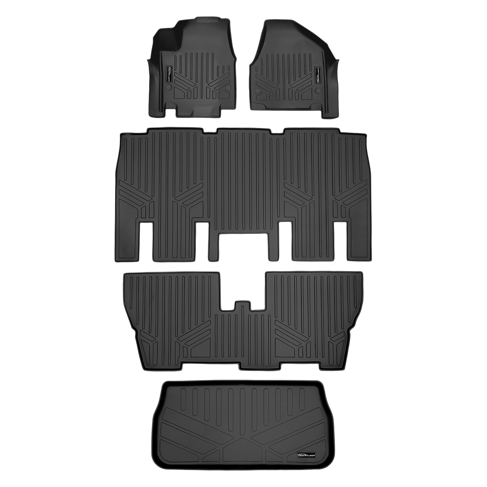 SMARTLINER Custom Fit Floor Liners For 2017-2020 Chrysler Pacifica with 2nd Row Bench Seats (8 Passenger Model)