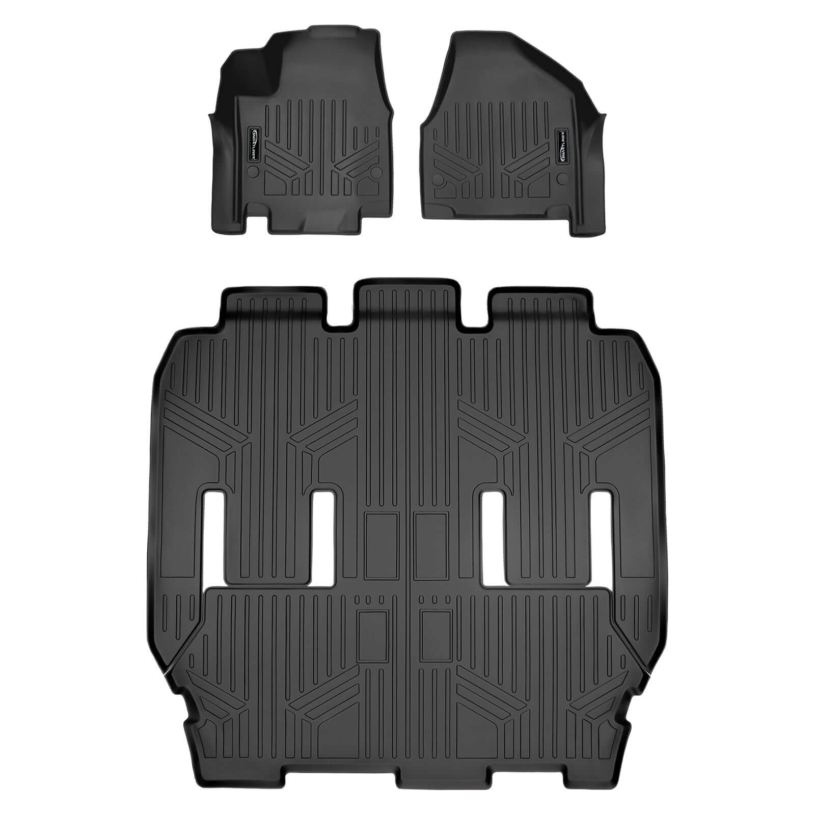 Smart Trim™ Custom Fit Floor Liners For 2021-2025 Chrysler Pacifica with 2nd Row Bucket Seats(Touring & L Models)