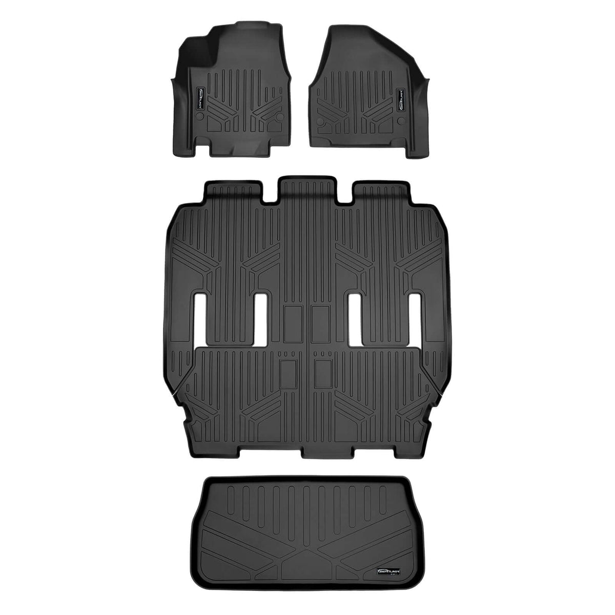 Smart Trim™ Custom Fit Floor Liners For 2021-2025 Chrysler Pacifica with 2nd Row Bucket Seats(Touring & L Models)