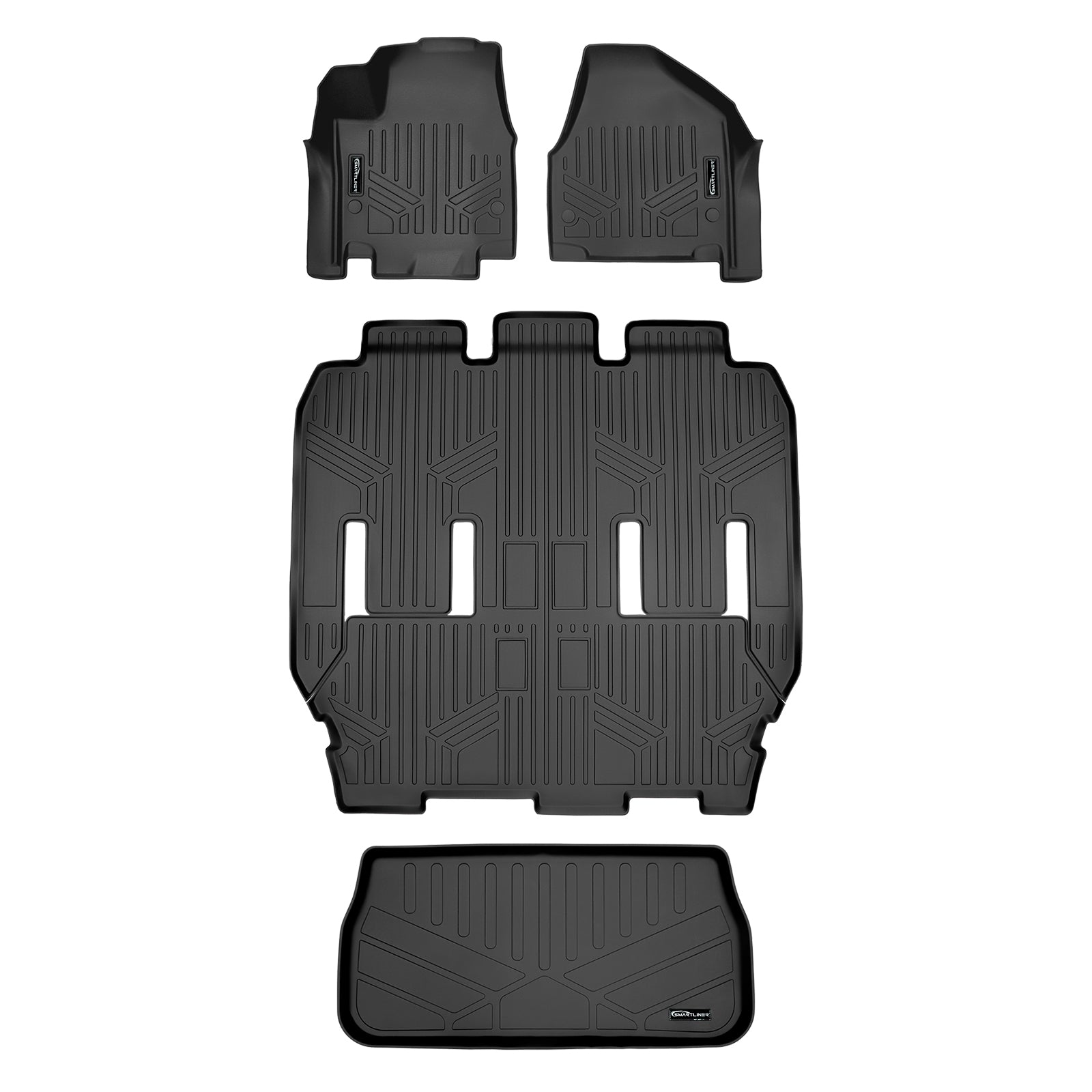 SMARTLINER Custom Fit Floor Liners For 2021-2023 Chrysler Pacifica with 2nd Row Bucket Seats(Touring & L Models)