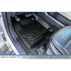SMARTLINER Custom Fit Floor Liners For 2017-2024 Ford F-250/F-350 Super Duty Crew Cab with 1st Row Bucket Seats