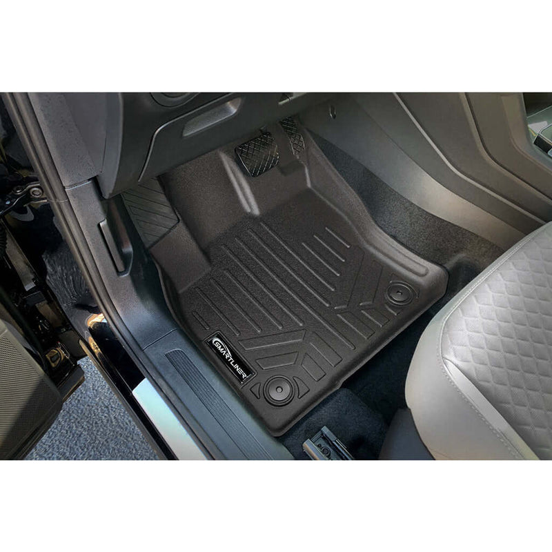 Smartliner Custom Cargo Liner Behind 2nd Row Floor Mat Black Compatible with 2020 2023 Volkswagen Atlas Cross Sport 5 Passenger Models Only
