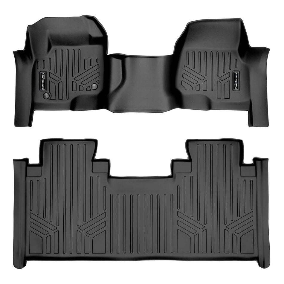 Smart Liner USA Motor Vehicle Interior Fittings Black / 2 Row Floor Mat Liner Set SMARTLINER Custom Fit Floor Liners For 2017-2025 Ford F-250/F-350 Super Duty SuperCab with 1st Row Bench Seat
