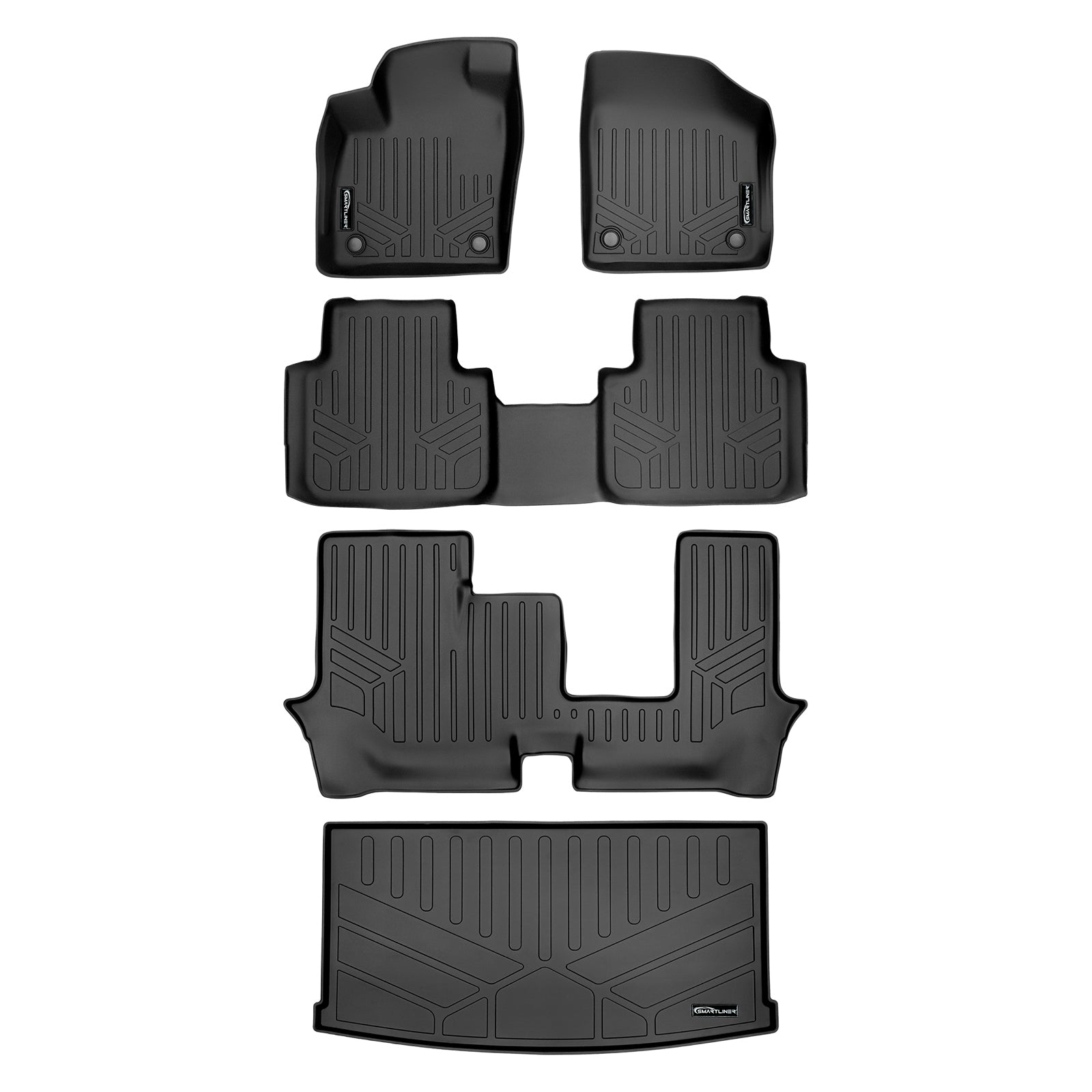 SMARTLINER Custom Fit Floor Liners For 2018-2024 Atlas (with 2nd Row Bench Seat without Fender Audio)