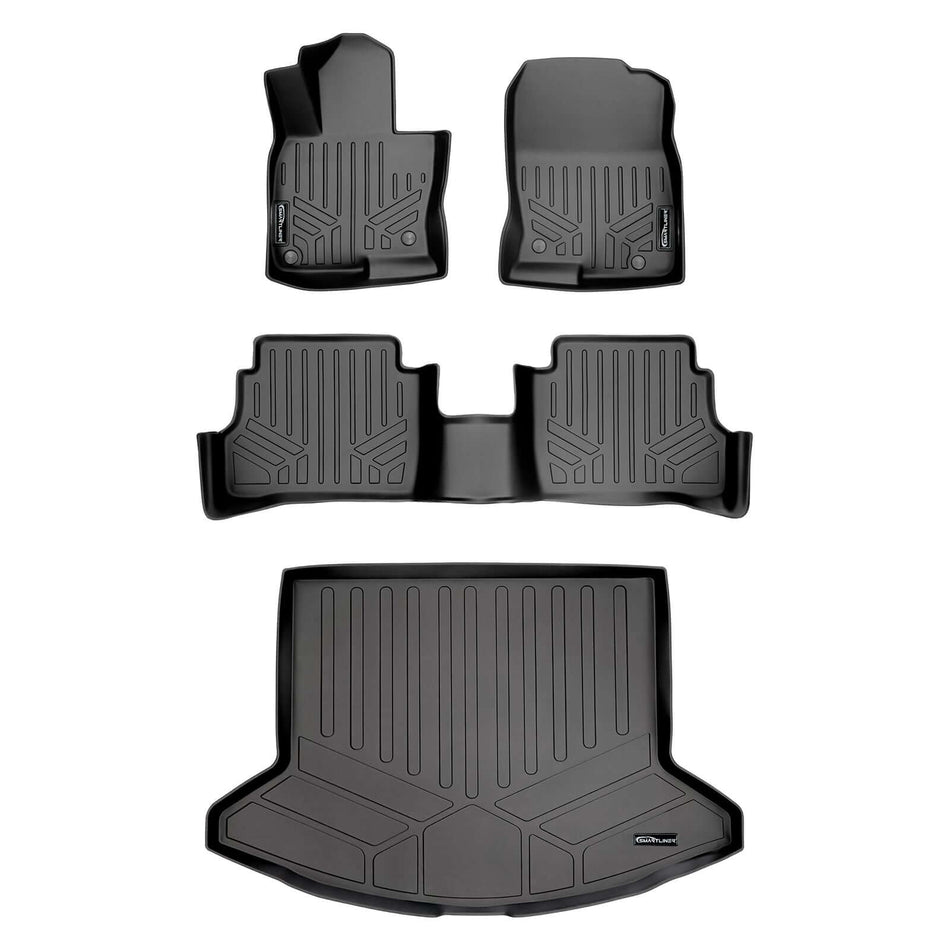 Smart Liner USA Motor Vehicle Interior Fittings Black / 2 Row Floor Mat Liner Set & Cargo Liner Behind the 2nd Row (Lower Deck Position) SMARTLINER Custom Fit Floor Liners For 2017-2025 Mazda CX-5