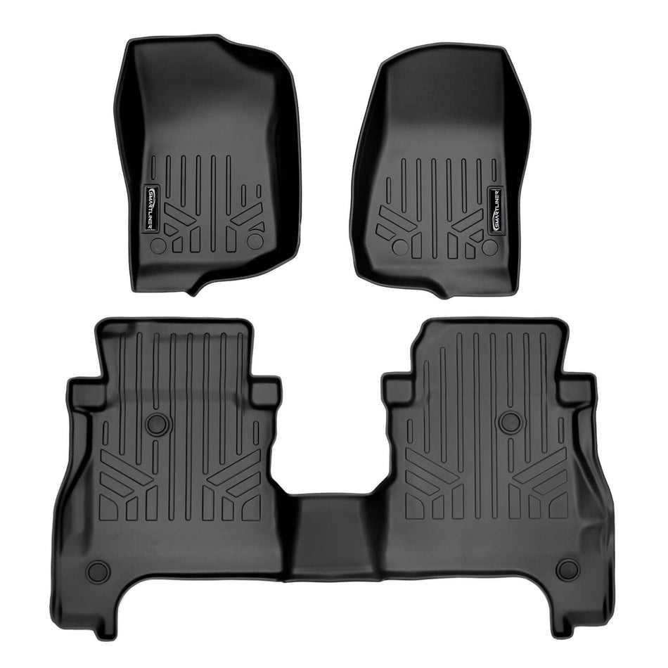 SMARTLINER 2020-2026 Jeep Gladiator Floor Liners (Equipped with Lockable Under-Seat Storage) – 1st row & 2nd row liners