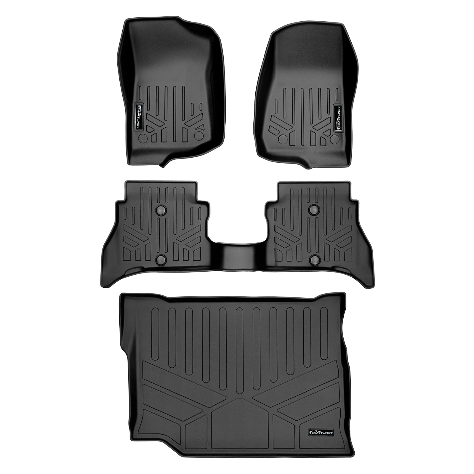 SMARTLINER Custom Fit Floor Liners For 2021-2024 Jeep Wrangler 4xe (Without Trail-Rail system)