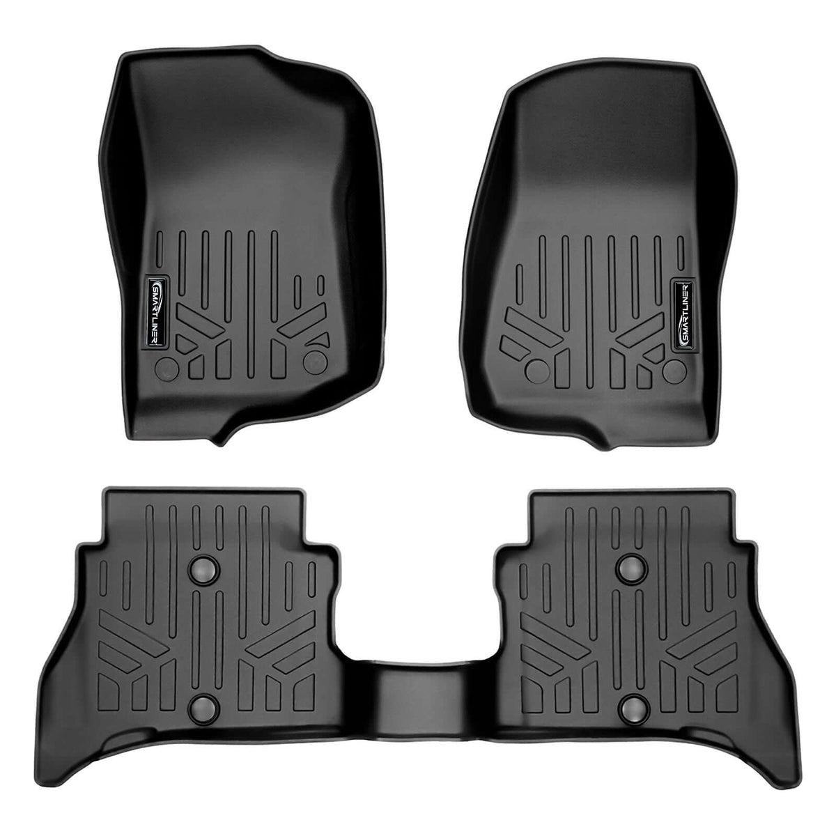 SMARTLINER 2021-2026 Jeep Wrangler 4xe Floor Liners (For Rubber parts option RA0316) – 1st row & 2nd row liners