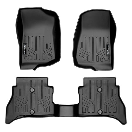 SMARTLINER 2021-2026 Jeep Wrangler 4xe Floor Liners (For Rubber parts option RA0316) – 1st row & 2nd row liners