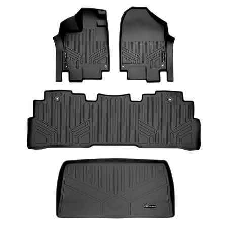 Smartliner USA Motor Vehicle Interior Fittings Black / 2 Row Floor Mat Liner Set & Cargo Liner Behind the 3rd Row SMARTLINER Custom Fit Floor Liners For 2018-2025 Honda Odyssey