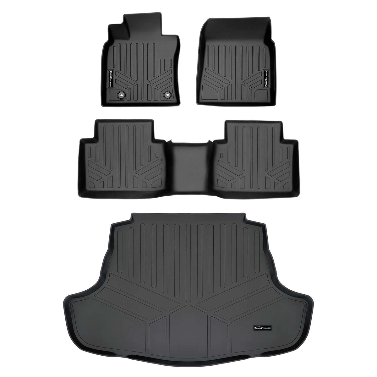 Smart Liner USA Motor Vehicle Interior Fittings Black / 2 Row Floor Mat Liner Set & Cargo Liner Behind the 2nd Row SMARTLINER Custom Fit Floor Liners For 2018-2024 Toyota Camry Hybrid Models