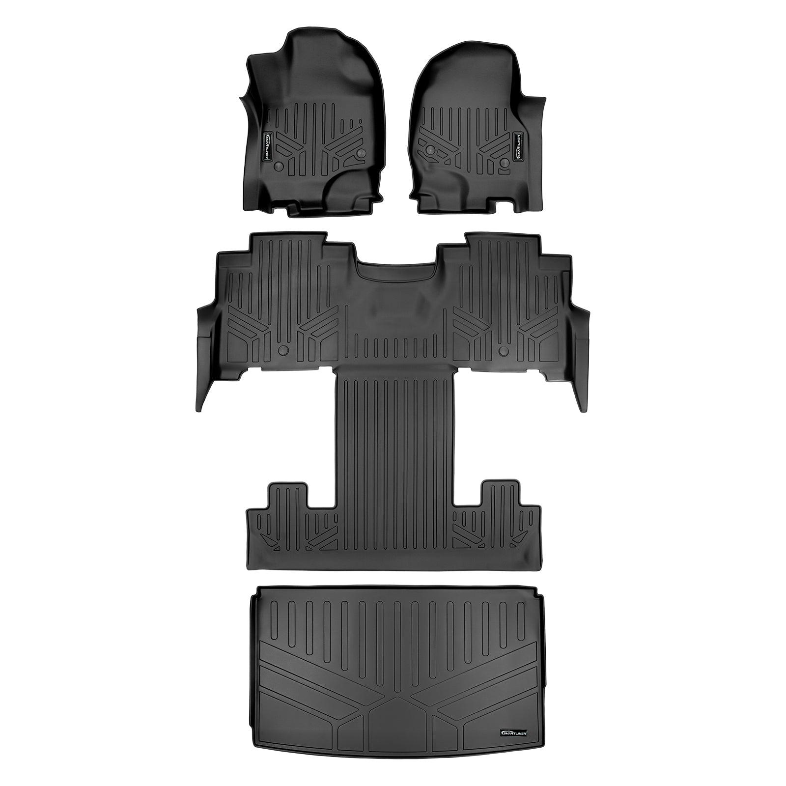 SMARTLINER Custom Fit Floor Liners For 2018-2024 Ford Expedition/Lincoln Navigator 2nd Row Bucket Seats (Only Max or L)