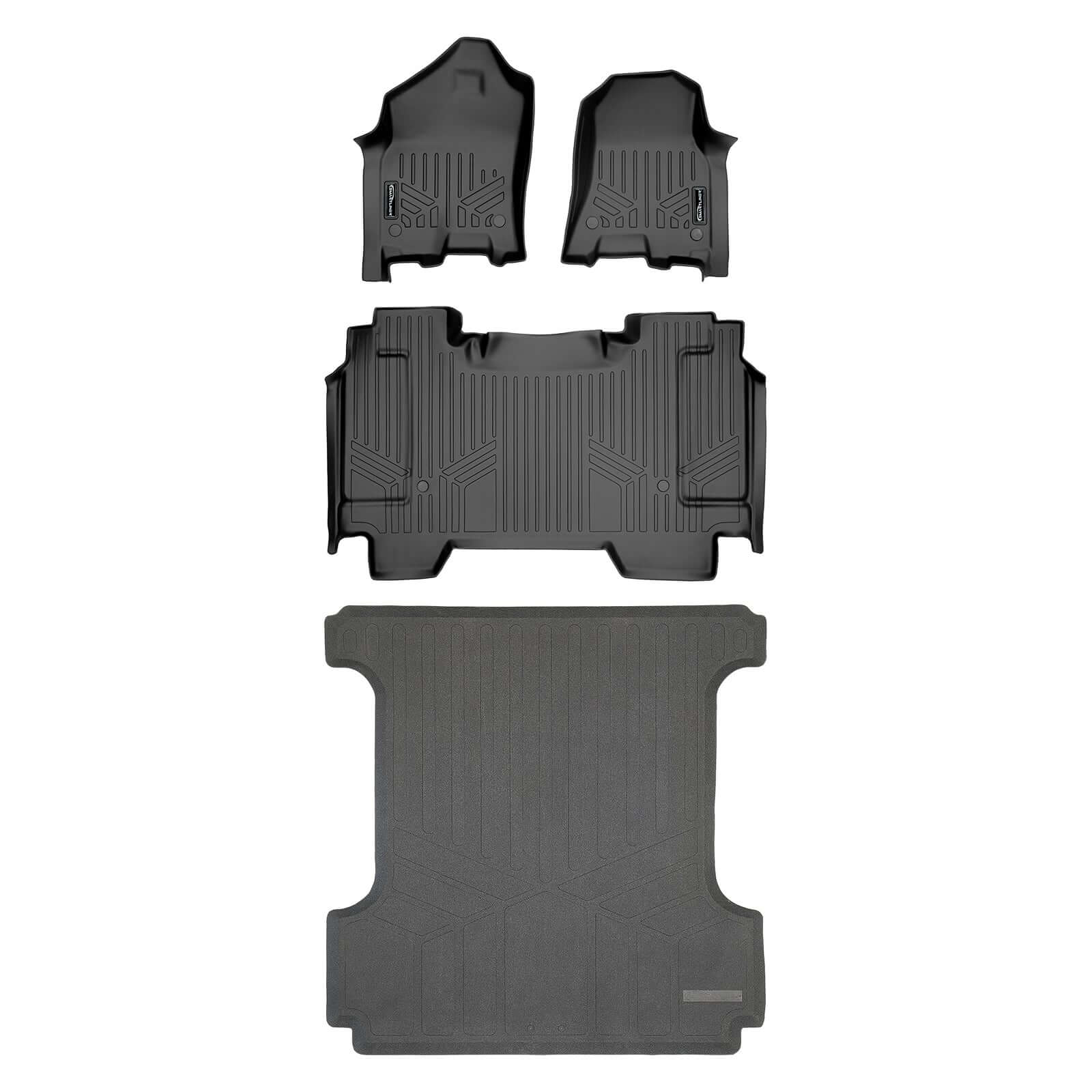 SmartCoverageâ„¢ Custom Fit Floor Liners For 2019-2024 Ram 1500 Crew Cab without Rear Underseat Storage Box