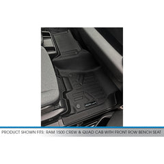 SMARTLINER Custom Fit Floor Liners For 2019 - 2024 Ram 1500 Crew and Quad Cab with First Row Bench Seat