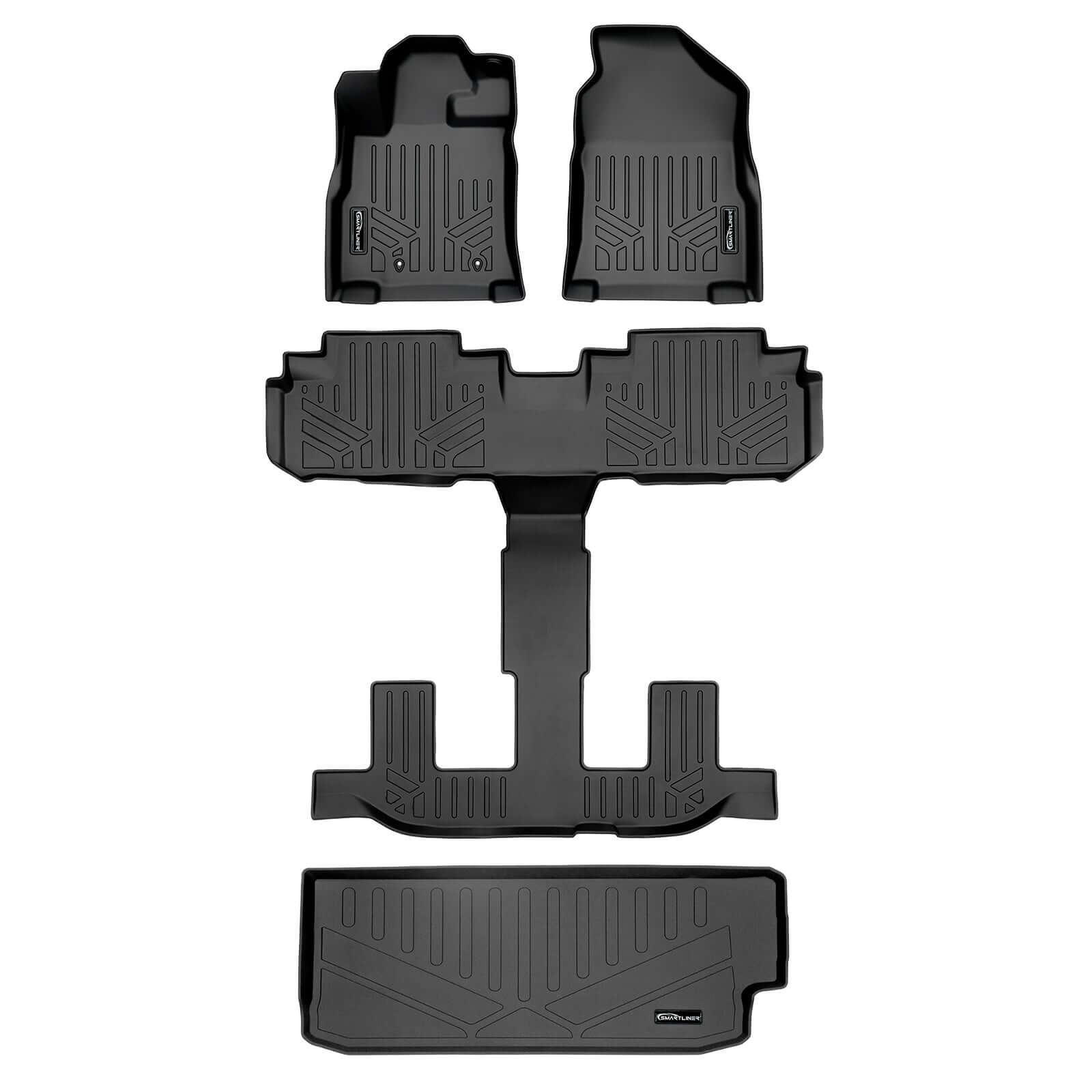 Smart Trimâ„¢ Custom Fit Floor Liners For 2019-2025 Subaru Ascent with 2nd Row Bucket Seats and With Subwoofer in the Cargo Area