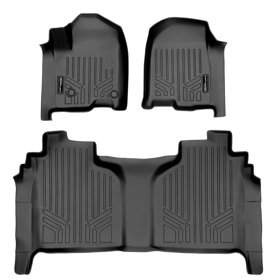 2019-2026 Chevrolet Silverado 1500 Floor Liners|Crew Cab Models (Does NOT provide over-the-hump coverage. Fits CARPET models WITH rear under-seat storage)|SMARTLINER