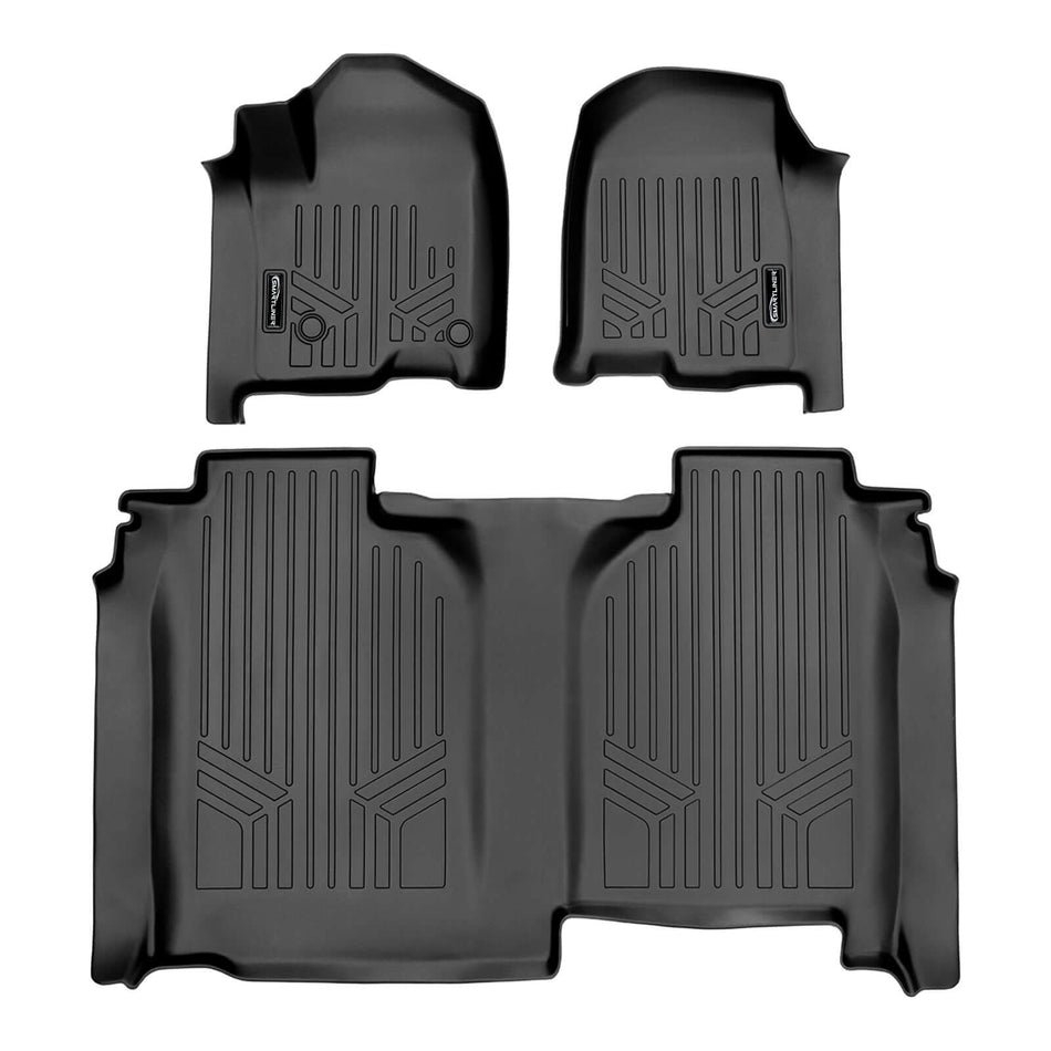2019-2026 Chevrolet Silverado 1500 Floor Liners|Crew Cab Models (Does NOT provide over-the-hump coverage. Fits CARPET models WITHOUT rear under-seat storage)|SMARTLINER