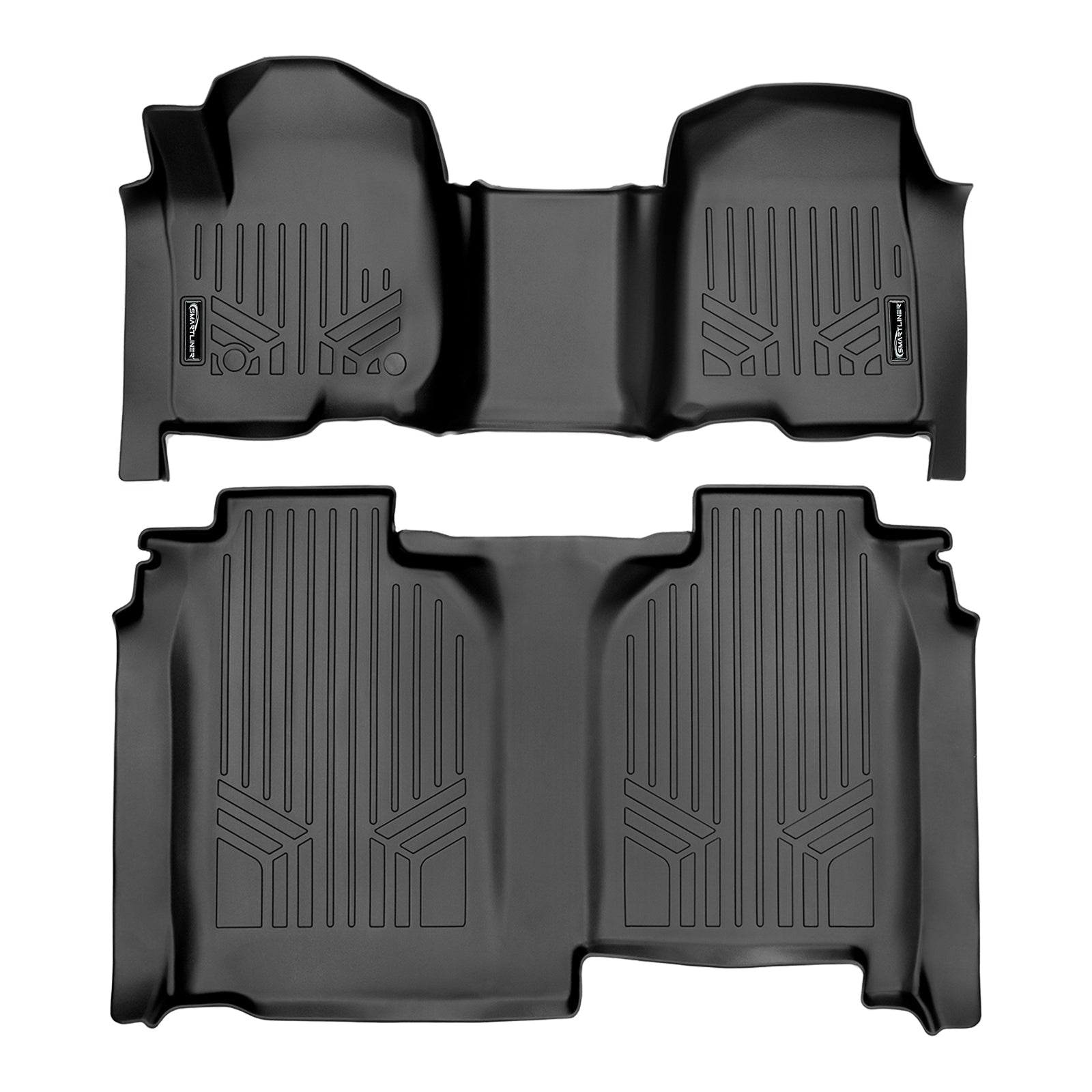 SMARTLINER Custom Fit Floor Liners Compatible With 2020-2024 Chevrolet Silverado 2500 HD | 3500 HD (Crew Cab|Carpeted Flooring|1st Row Bench Seat|With Over the Hump Coverage|without 2nd Row Underseat Storage)