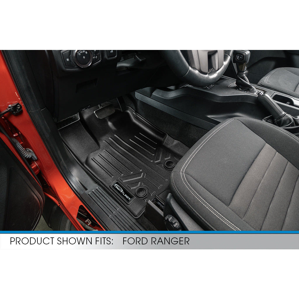 SMARTLINER Custom Fit Floor Liners For 2019-2022 Ford Ranger SuperCrew Cab
