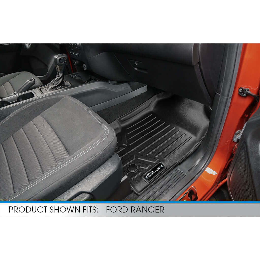 SmartCoverageâ„¢ Custom Fit Floor Liners For 2019-2025 Ford Ranger SuperCrew Cab
