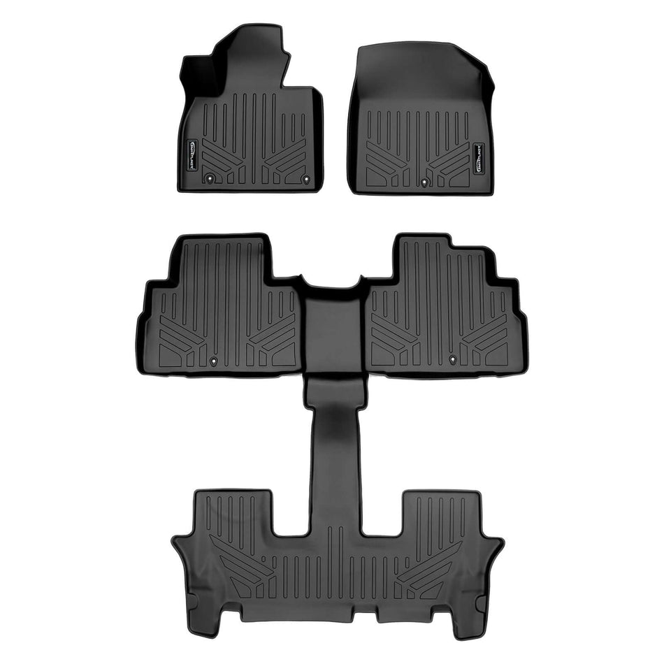 SMARTLINER 2020-2025 Kia Telluride Floor Liners (7 Passenger) – 1st row & 2nd row liners (view 1)
