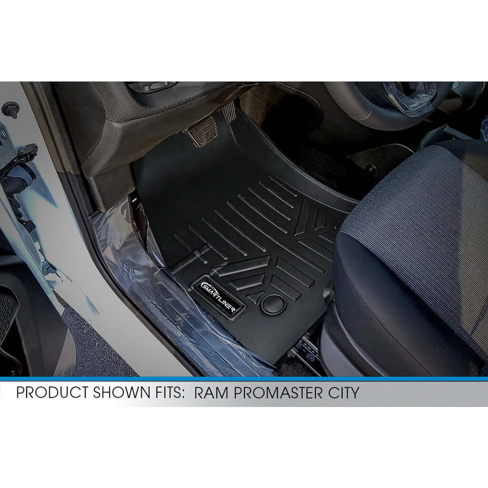 Smart Liner USA Motor Vehicle Interior Fittings Black / First Row Floor Mat Liner Set SMARTLINER Custom Fit Floor Liners For 2015-2021 Ram ProMaster City
