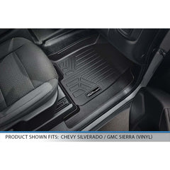SmartCoverageâ„¢ Custom Fit Floor Liners For 2019-2024 Silverado/Sierra 1500 Crew Cab With 1st Row Bucket Seats & Vinyl Floor