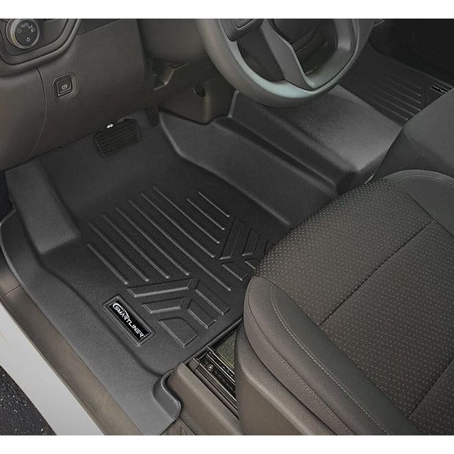 SMARTLINER Custom Fit Floor Liners For 2019-2024 GMC Sierra 1500 Double Cab With 1st Row Bench Seat (With OTH Coverage) & Vinyl Flooring