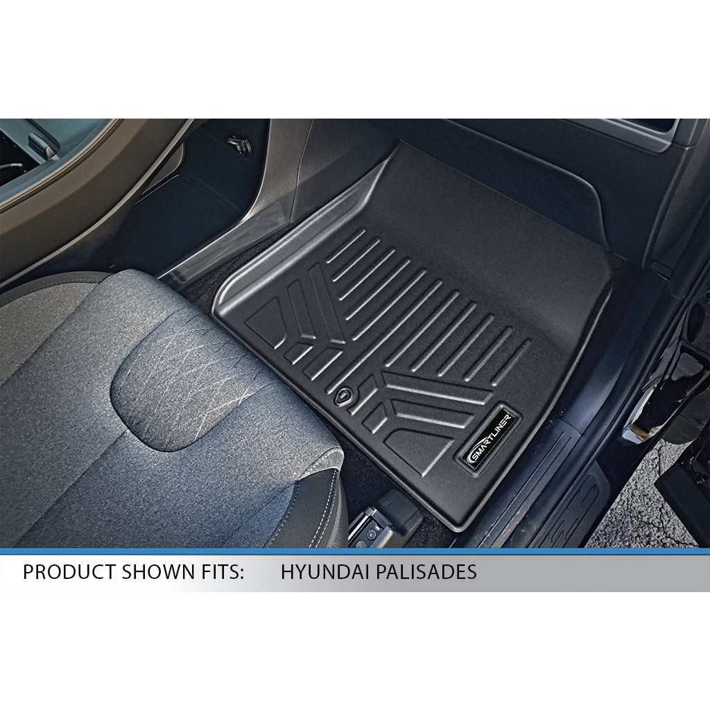 SMARTLINER Custom Fit Floor Liners For 2020-2024 Hyundai Palisade with 2nd Row Bucket Seat No Center Console with in between Coverage