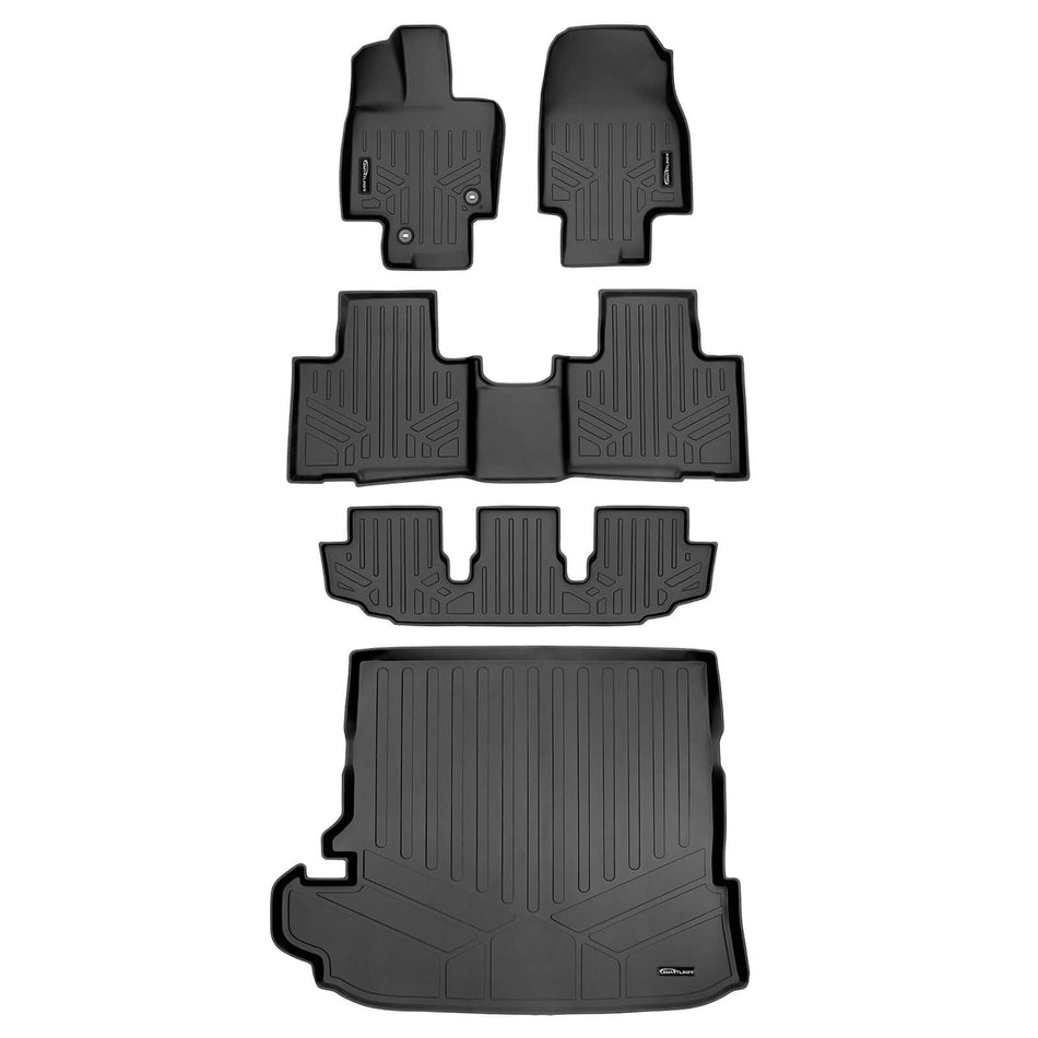 Smart Liner USA Motor Vehicle Interior Fittings Black / 3 Row Floor Mat Liner Set & Cargo Liner Behind the 2nd Row SMARTLINER Custom Fit Floor Liners For 2020-2025 Toyota Highlander (Fits models without Subwoofer)