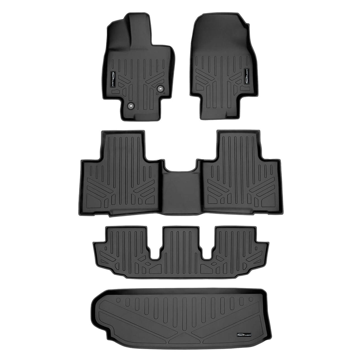 Smart Liner USA Motor Vehicle Interior Fittings Black / 3 Row Floor Mat Liner Set & Cargo Liner Behind the 3rd Row SMARTLINER Custom Fit Floor Liners For 2020-2025 Toyota Highlander (Fits models without Subwoofer)