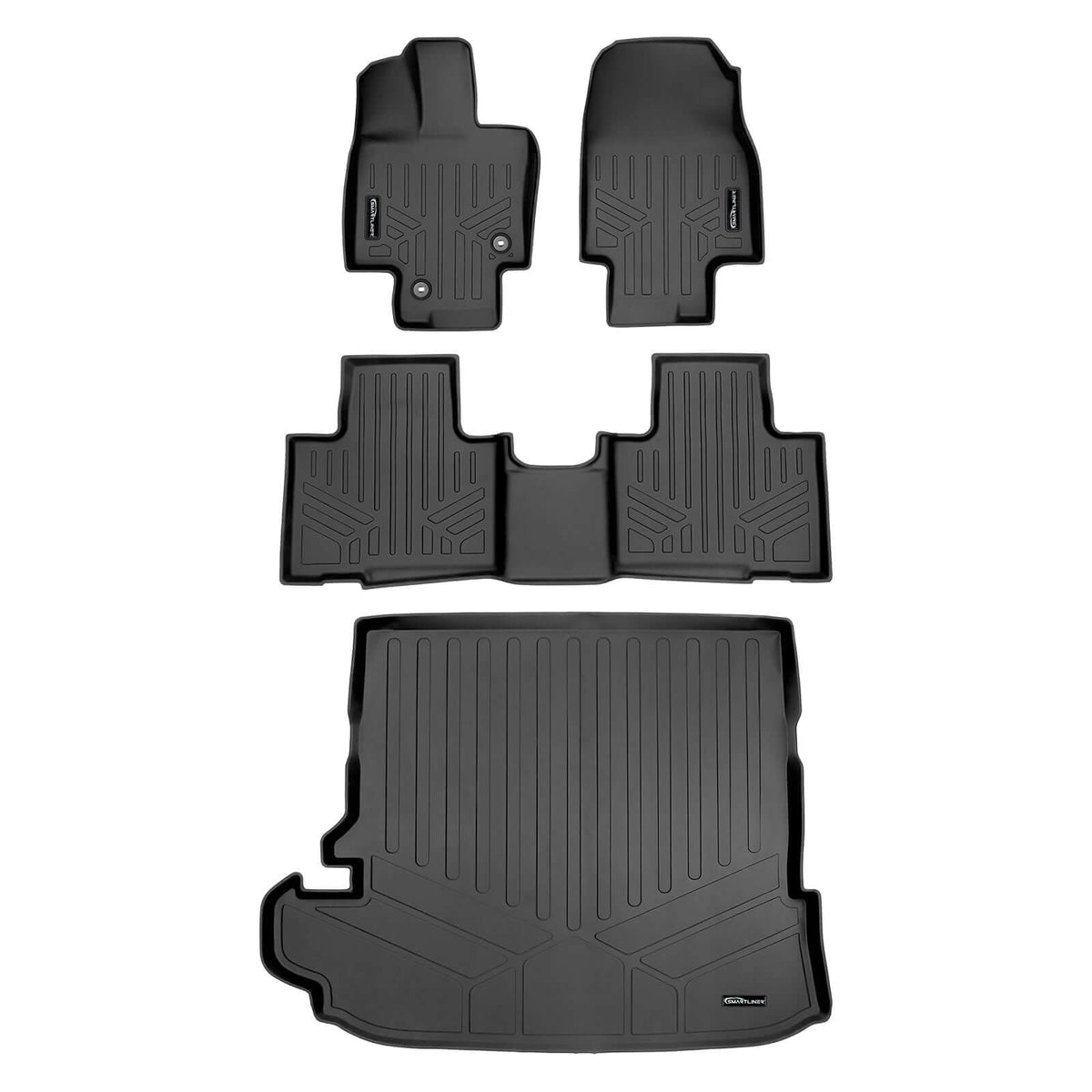 Smart Liner USA Motor Vehicle Interior Fittings Black / 2 Row Floor Mat Liner Set & Cargo Liner Behind the 2nd Row SMARTLINER Custom Fit Floor Liners For 2020-2025 Toyota Highlander (Fits models without Subwoofer)
