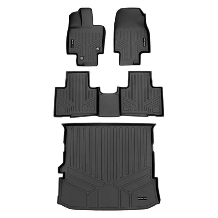 Smart Liner USA Motor Vehicle Interior Fittings Black / 2 Row Floor Mat Liner Set & Cargo Liner Behind the 2nd Row SMARTLINER Custom Fit Floor Liners For 2020-2025 Toyota Highlander (with Subwoofer)