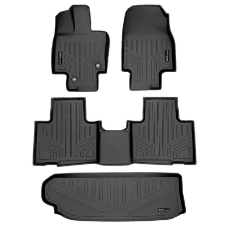 Smart Liner USA Motor Vehicle Interior Fittings Black / 2 Row Floor Mat Liner Set & Cargo Liner Behind the 3rd Row SMARTLINER Custom Fit Floor Liners For 2020-2025 Toyota Highlander (Fits models without Subwoofer)
