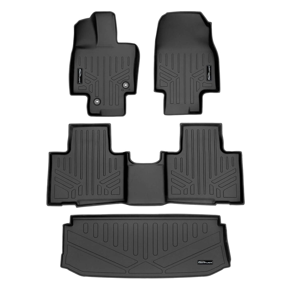 Smart Liner USA Motor Vehicle Interior Fittings Black / 2 Row Floor Mat Liner Set & Cargo Liner Behind the 3rd Row SMARTLINER Custom Fit Floor Liners For 2020-2025 Toyota Highlander (with Subwoofer)